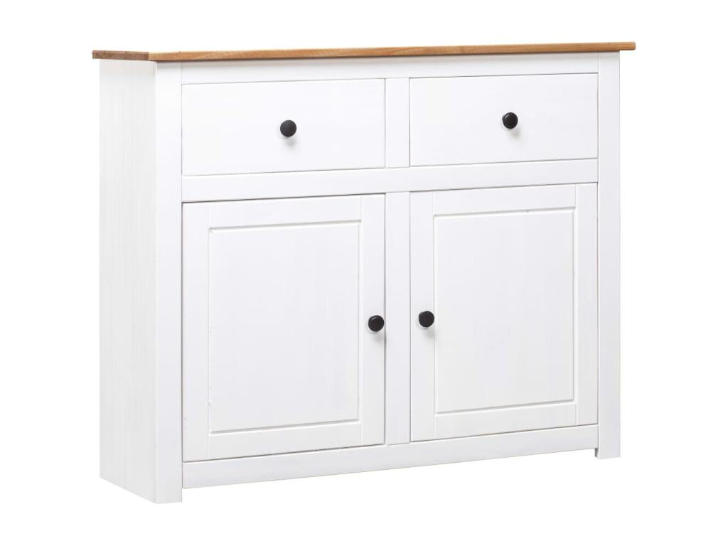 White Sideboard 93x40x80 cm Pine Cosymeub Range BSRM68859
