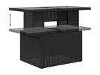 9-piece garden furniture set with cushions, black woven resin LHED68066