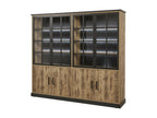 Luxameub - 8-Door Bookcase, Wood Look and Black Metal EAAW88974