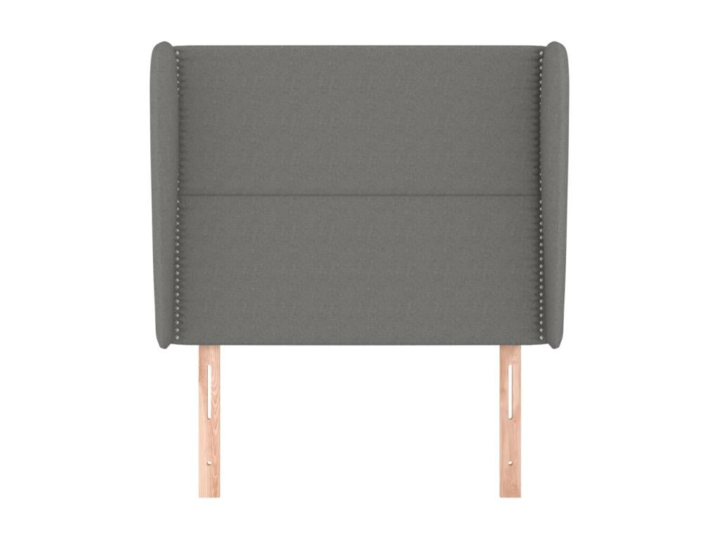 Headboard with wings, Dark Grey, 83x23x118/128 cm, Fabric LHYN57776