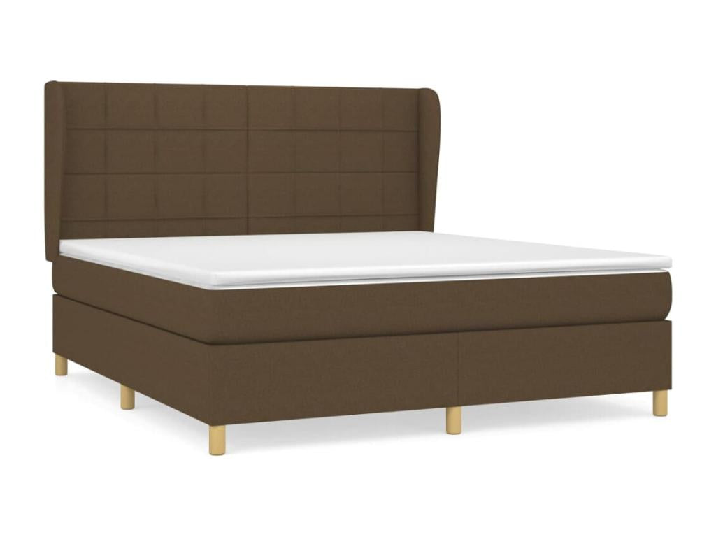 Upholstered bed base with mattress, dark brown, 180x200 cm, WSDT05309