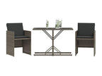 Luxameub 3-piece set with grey resin wicker cushions HVZM10406