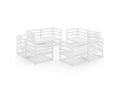 8-piece garden furniture set, white, solid pine wood, 2 OHEU52141