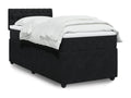 Luxameub bed base and mattress, black, 80x200 cm, velvet, SQZB92011