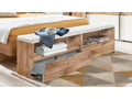 Bed bench with cushion and 2 drawers, imitation oak beam with white trim DSYM75196