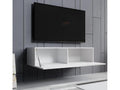 Wall-mounted TV unit for living room/dining room in white, 120x40x30cm, Luxameub M1 ROSW89402
