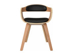 Black dining chair in bent wood and faux leather JTXA62196