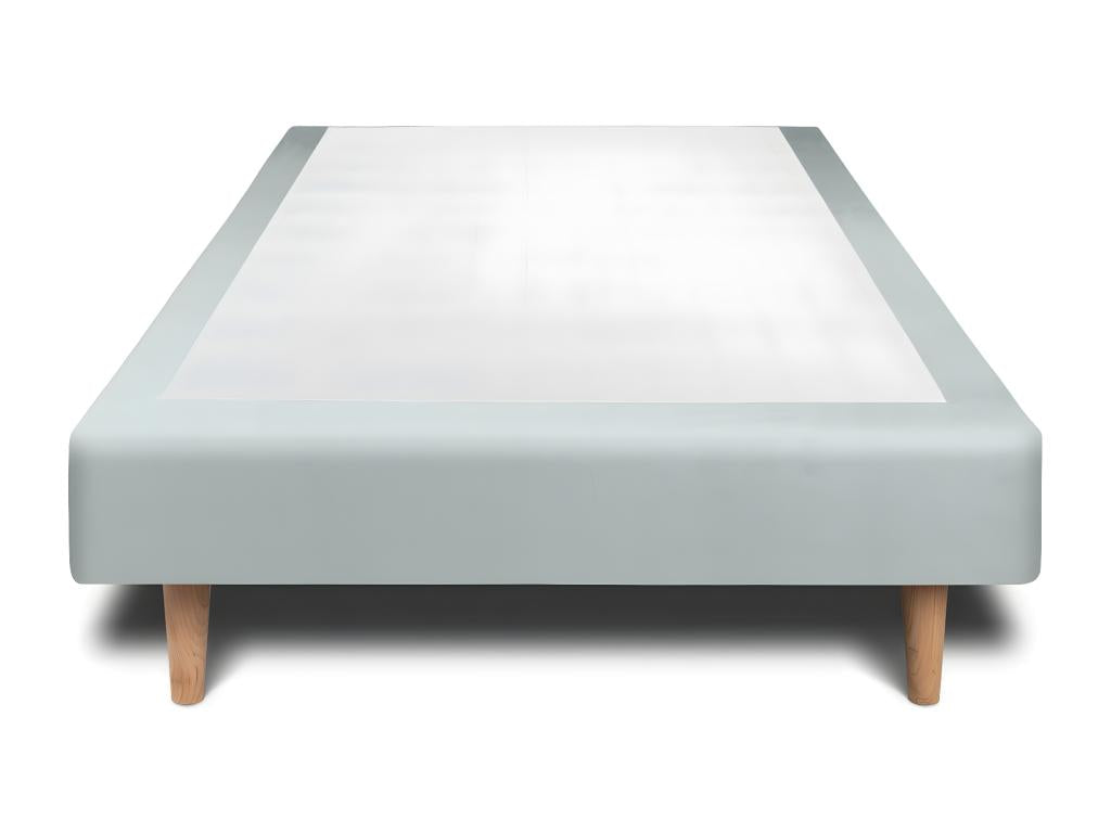 Upholstered bed base in bluish-grey velvet, 100x200 cm, H29 cm, IXDO07134