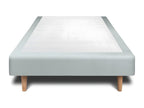 Upholstered bed base in bluish-grey velvet, 100x200 cm, H29 cm, IXDO07134
