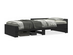 Black engineered wood bed frame without mattress 90x190 cm