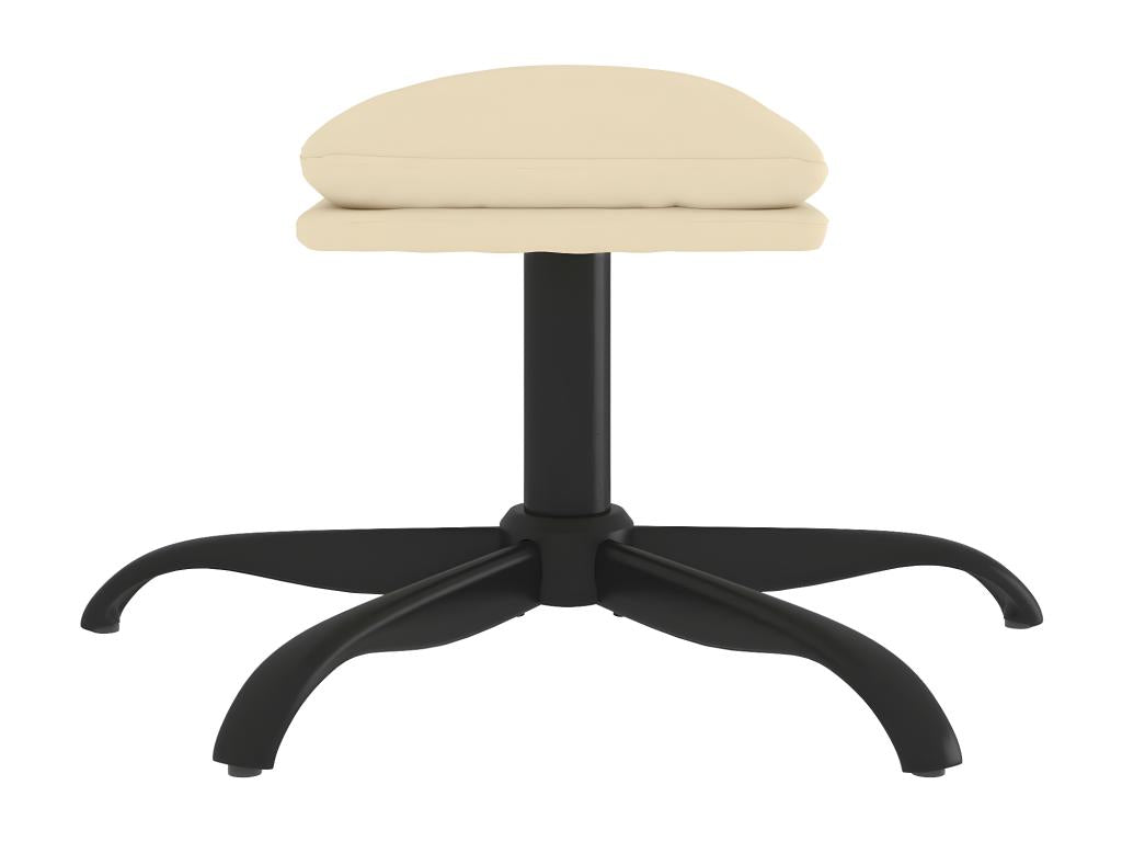 Cream Footstool 60x60x36 cm Fabric WNJL89331