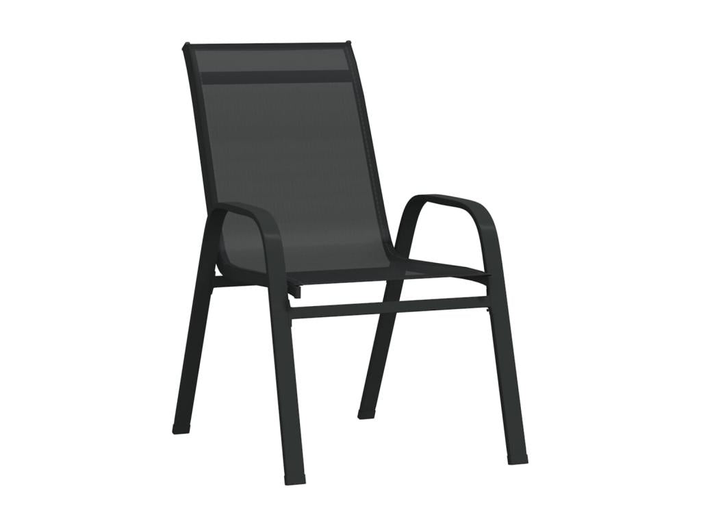 Stackable garden chairs, 2 pieces, black textilene fabric AXAI95246