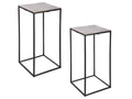 Set of 2 square gold side tables, 38x74 and 30x64 cm GVPE93699