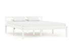 White Bed Solid Pine Wood 120x200 2 QHGT61256