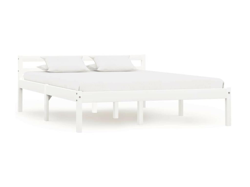 White Bed Solid Pine Wood 120x200 2 QHGT61256