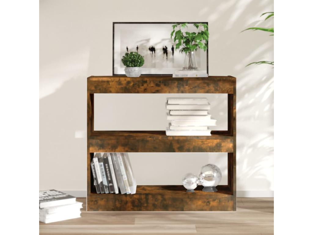 Smoked oak bookcase/room divider 80x30x72 cm SVAC27549