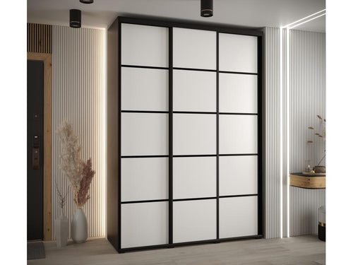 Cosymeub 4 Sliding Door Wardrobe 235.2/180/45 3 Doors Black/White/Black CTNM82539