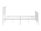 Metal bed frame with headboard and footboard, white, 140x200 cm, YUJL18479