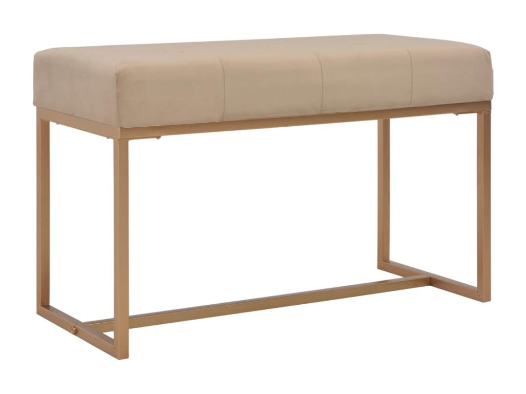 Beige velvet entryway bench, 80 cm, ETIK95997