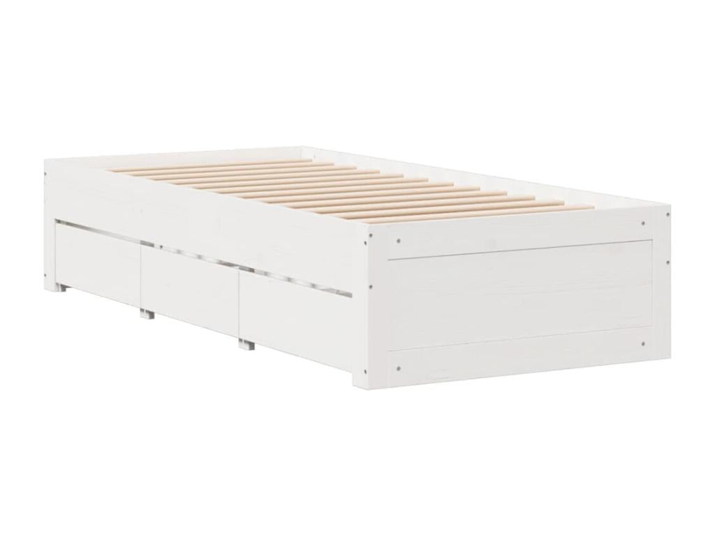 Bed frame without mattress with drawers 90x190 cm pine wood GANY54936