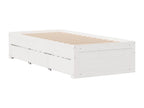 Bed frame without mattress with drawers 90x190 cm pine wood GANY54936