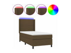 Cosymeub bed base with LED mattress, dark brown, 80x200 cm, fabric SEFF44450