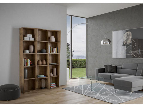 Cosymeub 3-piece modern bookcase in walnut, UCMC93648