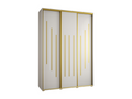 Luxameub 8 Sliding Door Wardrobe 235.2/170/60 3 Doors White/White/Gold NIFG64213