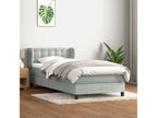 Luxameub bed base and light grey 90x210 cm velvet mattress DDEJ73421