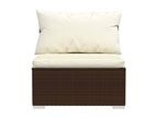 9-piece garden furniture set with cushions, brown wicker resin RYOE93722