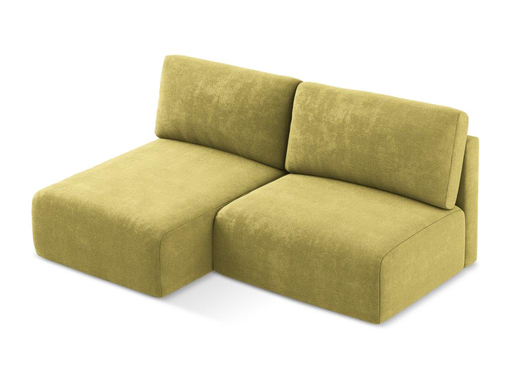 3-seater left-hand corner sofa bed without armrests in Chenille - lime green - Cosymeub AVCK54445