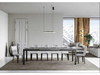 Luxameub Evolution Extendable Dining Table - Cement Grey - 4-Leg Base - Extendable Width 120 to 380cm DDXR02893