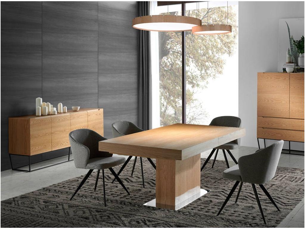 Luxameub fabric chair with black steel legs - Set of 2 - Color Luxameub 91 UBIK86246