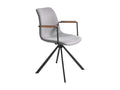 Luxameub Swivel Chair in Grey Fabric with Black Steel Legs - Set of 2 - Colour Luxameub 01 VVXK31611
