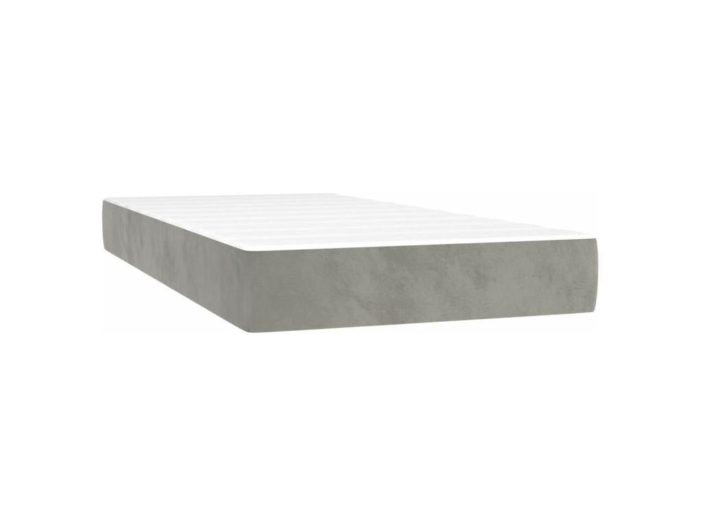 Luxameub bed base with mattress and LED light grey 100x200 ULJW17418