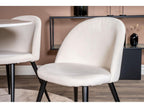 Luxameub 106WHBL table set, white marble top and 4 Velvet chairs in beige and black corduroy. RYDC77440