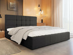 Luxameub 124 Double Grey Bed 160x200 Upholstered Slatted Base to Luxameub 171x212x105cm IOKG06799