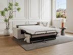 PINPAI reversible corner sofa bed in beige corduroy - 160 cm wide sleeping area - 18 cm mattress - Luxameub YUDE34554
