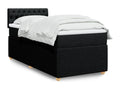 Cosymeub bed base with mattress, black, 100x200 cm, fabric, IQCL09079
