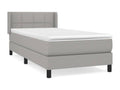 Upholstered bed base and mattress, light grey, 90x190 cm, fabric OVJJ21223