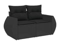 10-piece garden furniture set with cushions, black resin wicker VJQO35189