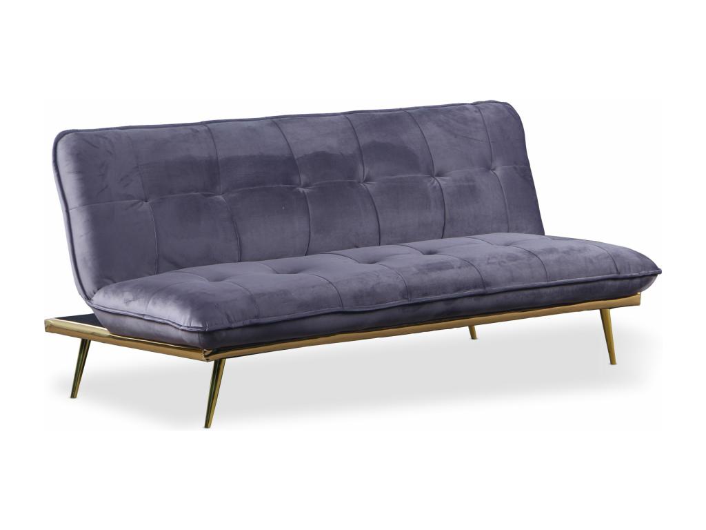 Cosymeub 182cm Grey Velvet Convertible Sofa YHZN82714