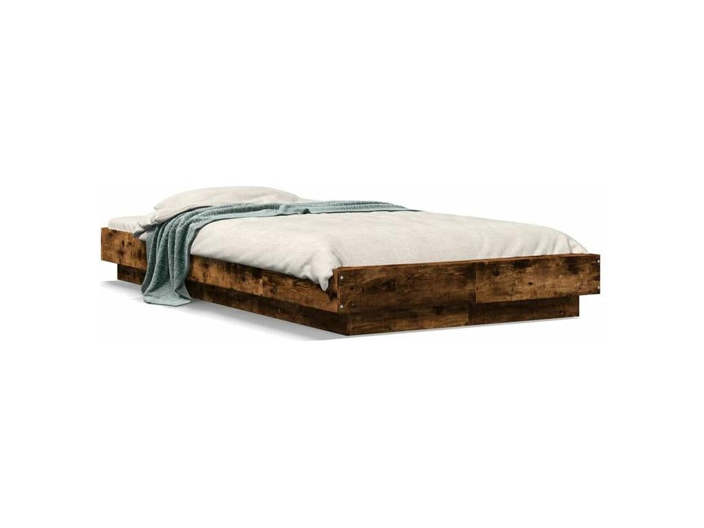 Bed frame with Cosymeubères LED, smoked oak, 75x190 cm, SSDI18485