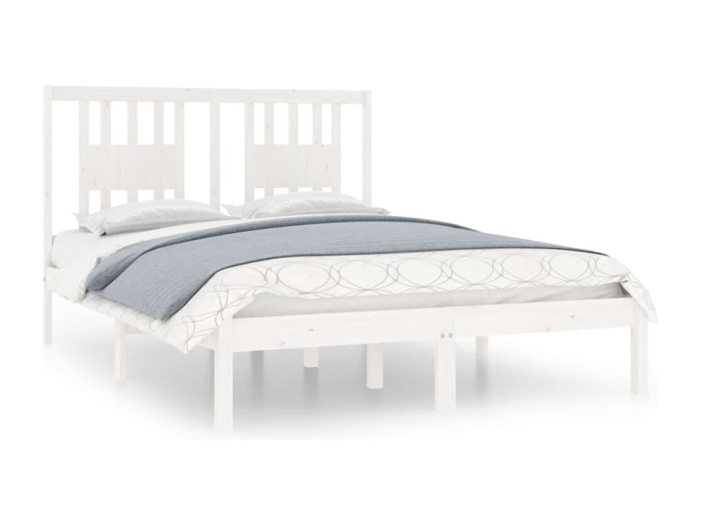 White Solid Wood Bed Frame 120x190 cm Small Double KCYX44231