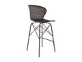 Set of 2 63cm brown resin wicker kitchen island chairs - Luxameub IYKO41397