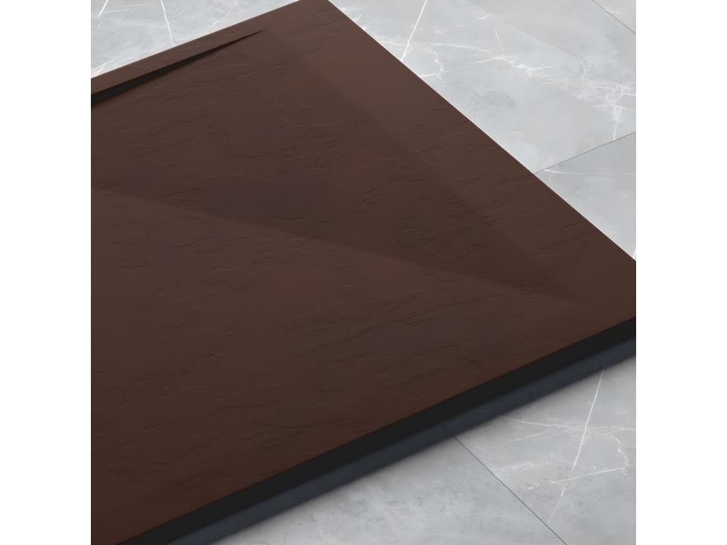 Chocolate shower tray with smooth finish, Luxameub PINPAI colored grid - 140x70 cm KDLC54774