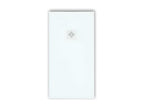 Extra-flat 90x190 cm PURE shower tray in white slate-effect resin with white drain cover PRIZ15622