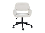 Scandinavian office chair in beige fabric, swivel, height adjustable, and 5 Luxameub KD CHENILLE BEIGE BLACK THYW12052