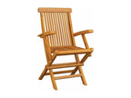 Garden chairs with beige cushions, set of 6, solid teak wood, GIKX64443