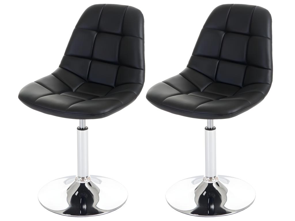 Luxameub-A60 dining chair, set of 2, black faux leather, ODGT38436